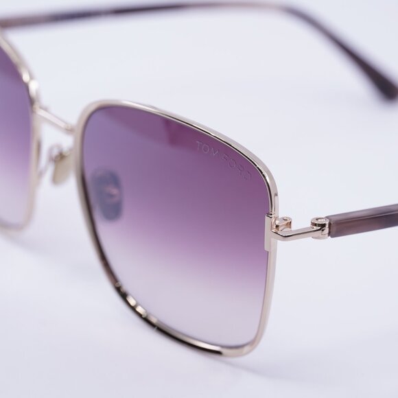 Tom Ford Fern FT1029 28Z Sunglasses Rose Gold Square Frame, Rose Gradient Lenses - Picture 8 of 10